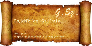 Gajdács Szilvia névjegykártya